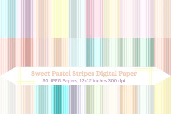 Download Sweet Pastel Stripes Digital Paper - Pastel stripes Collection