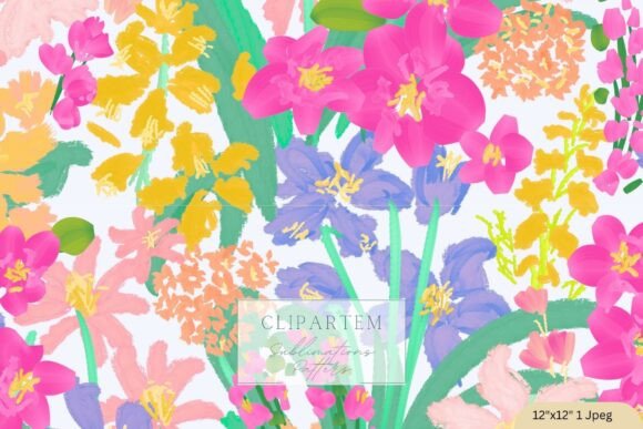 Download Pink Blue Floral Seamless Pattern Meadow - Pink blue Collection
