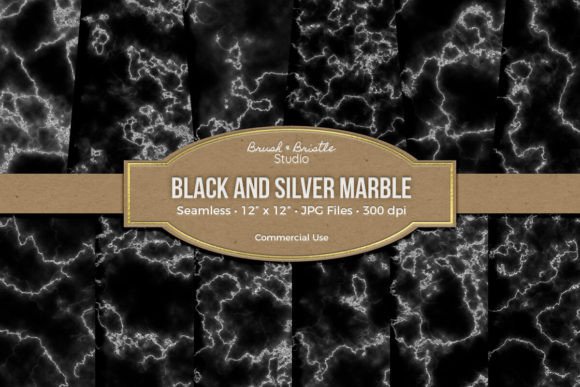 Download Black and Silver Marble Digital Paper - Premium Resources